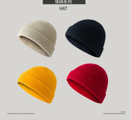 New Fashion Hat Autumn And Winter Retro Dome Warm Short Woolen Baotou Melon Leather Hat Knitted Hat Men And Women